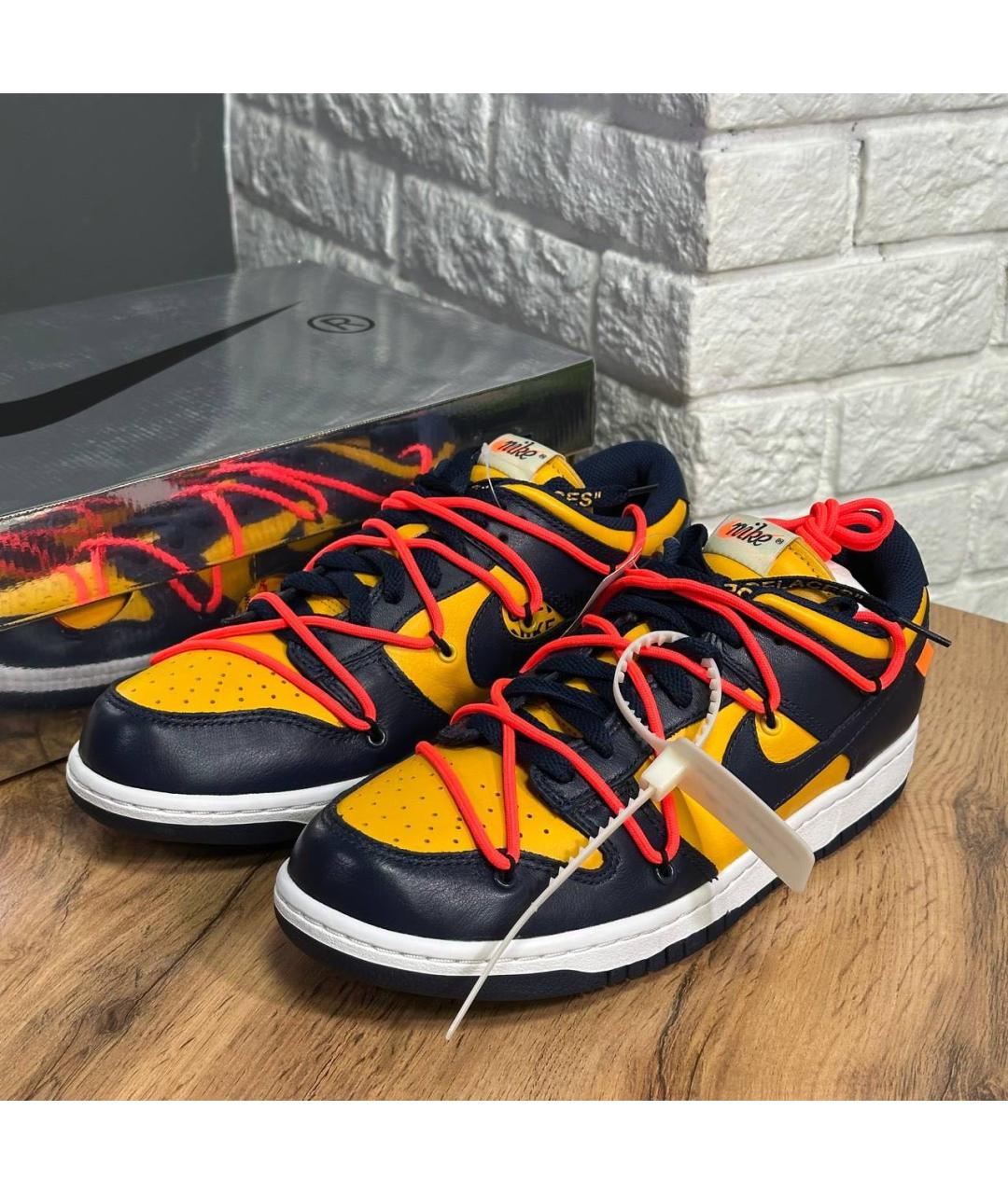 NIKE X OFF-WHITE Мульти кожаные низкие кроссовки / кеды, фото 6