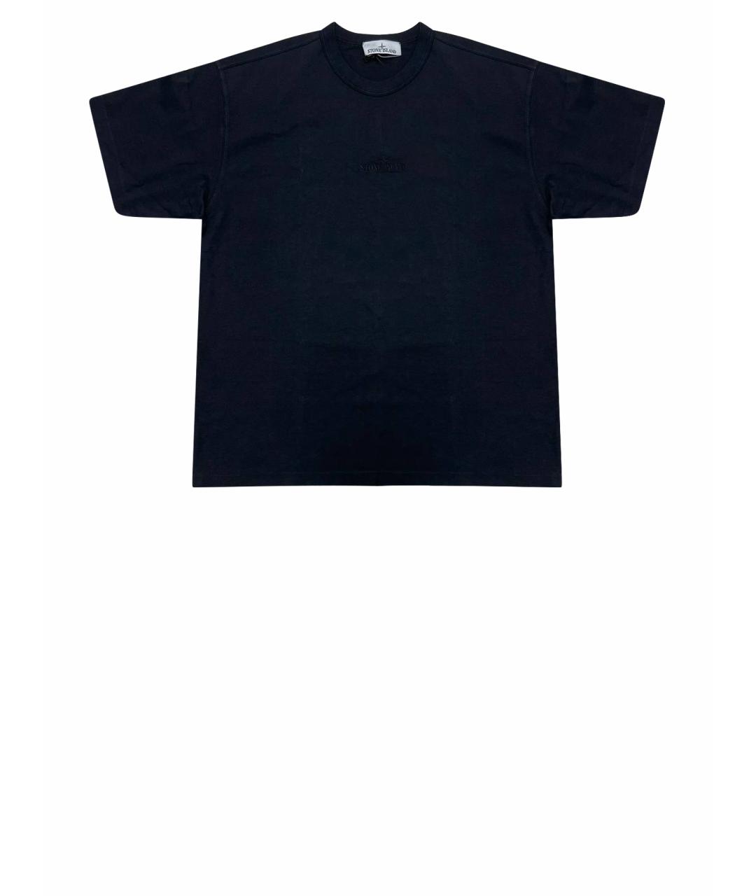 STONE ISLAND Черная хлопковая футболка, фото 1