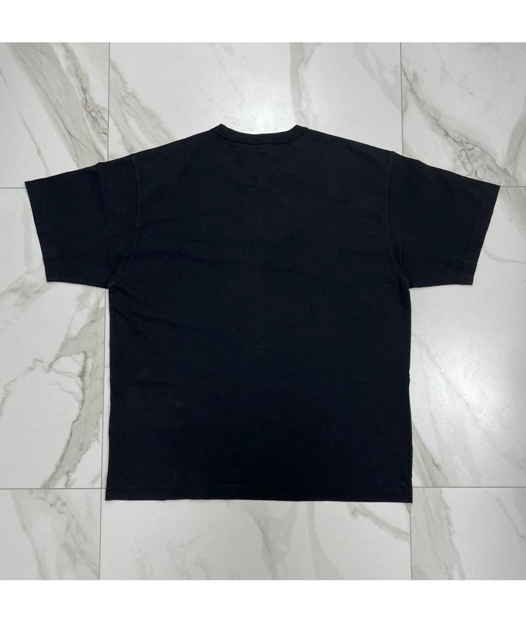STONE ISLAND Черная хлопковая футболка, фото 4
