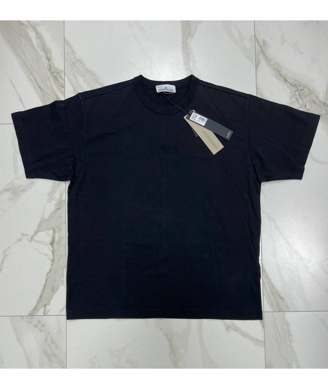 STONE ISLAND Черная хлопковая футболка, фото 7