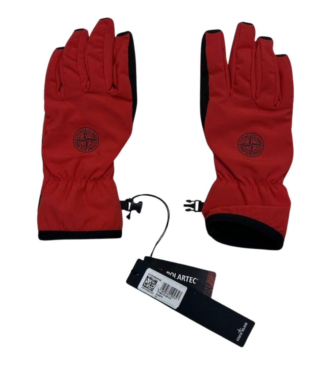 STONE ISLAND Красные синтетические перчатки, фото 1