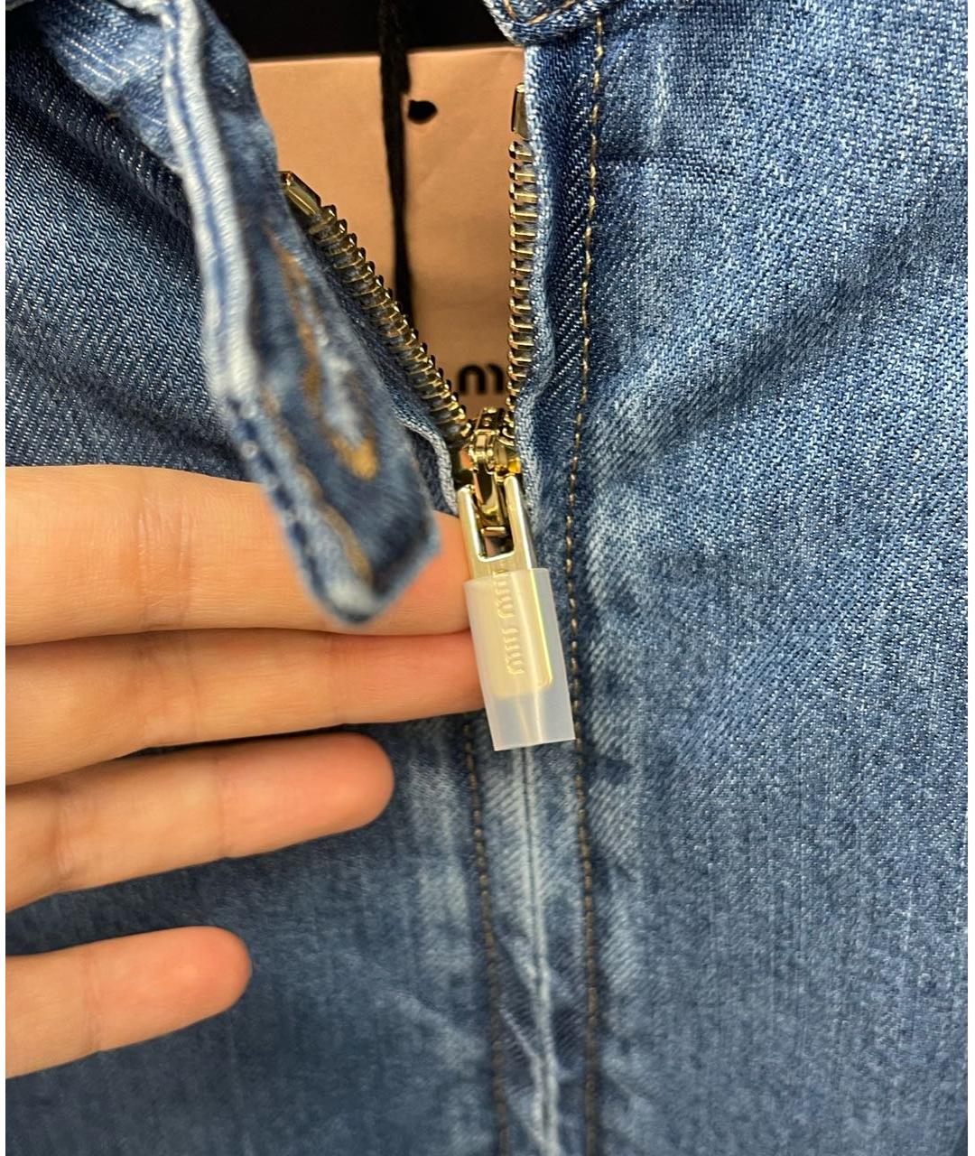 MIU MIU Синяя деним куртка, фото 5