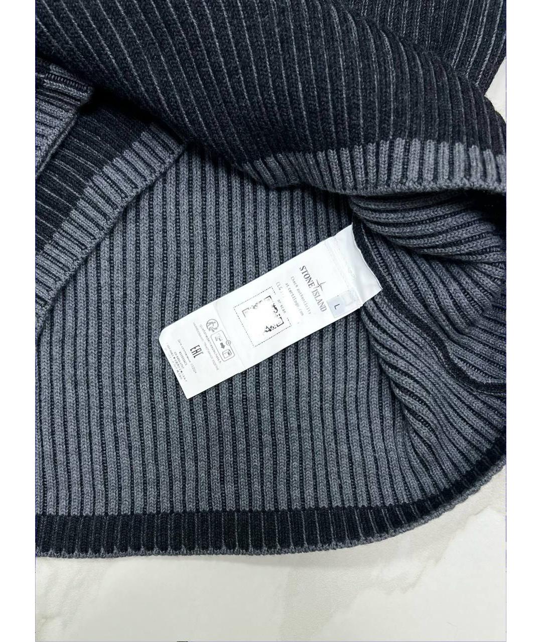 STONE ISLAND Черный шерстяной джемпер / свитер, фото 4