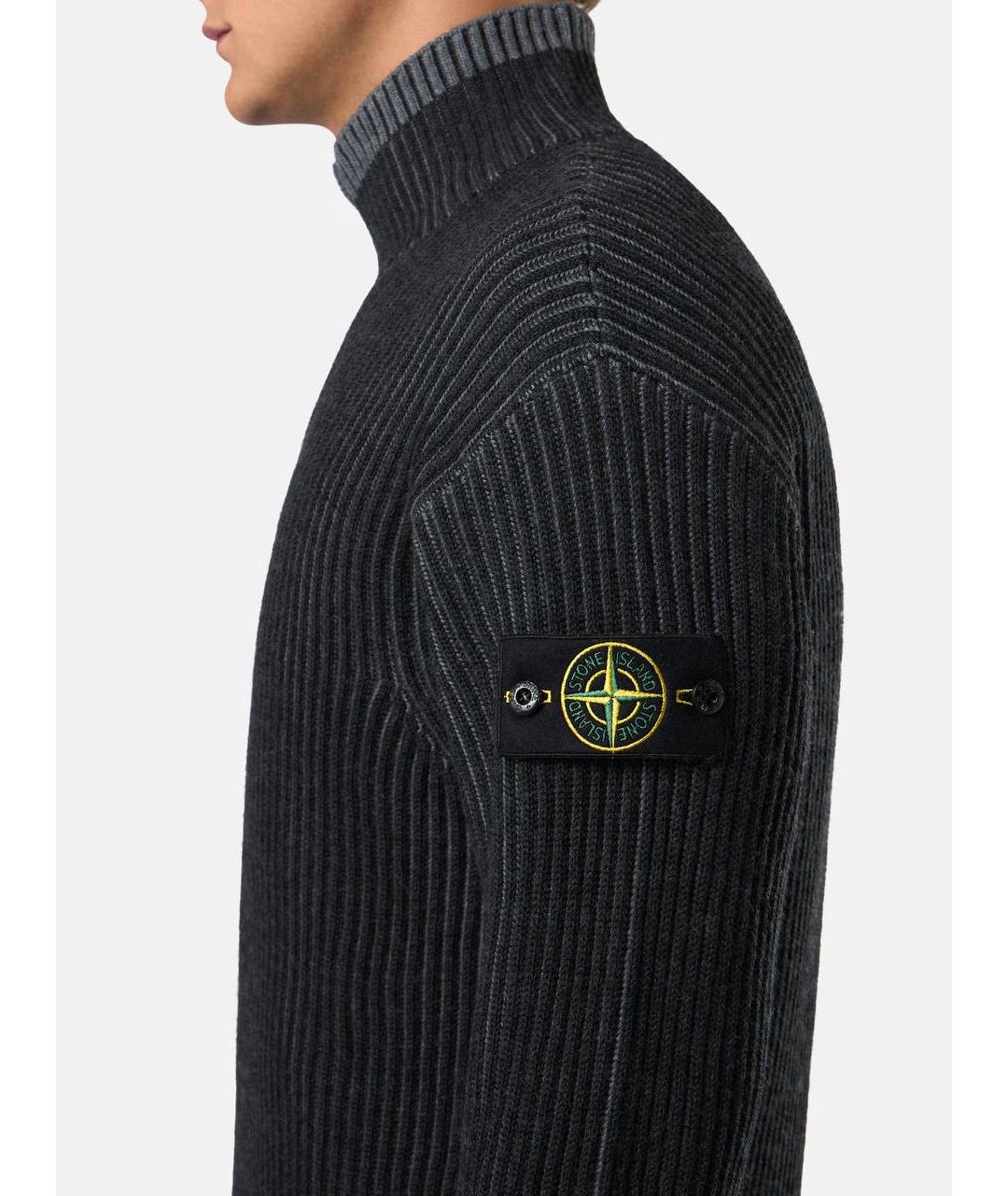 STONE ISLAND Черный шерстяной джемпер / свитер, фото 8
