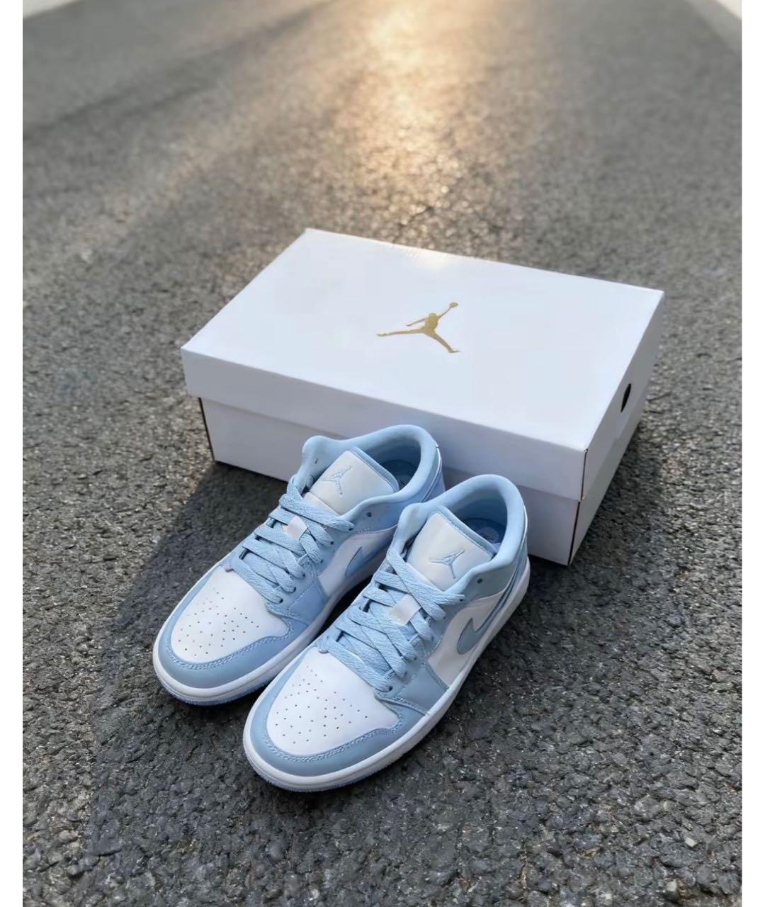 NIKE Голубые кожаные кроссовки, фото 5