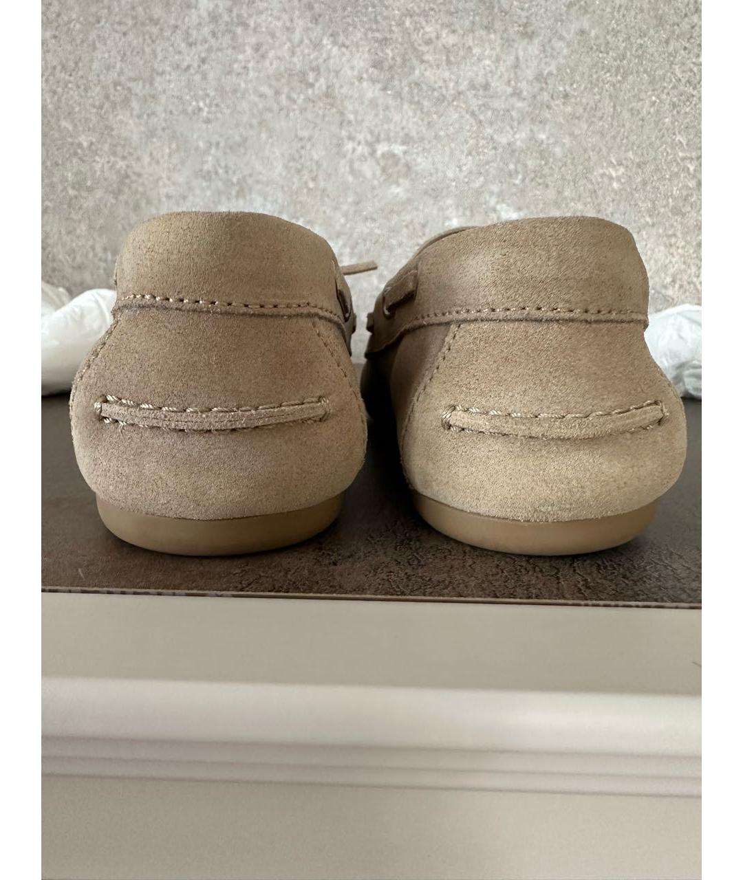 MIU MIU Бежевые замшевые мокасины, фото 6