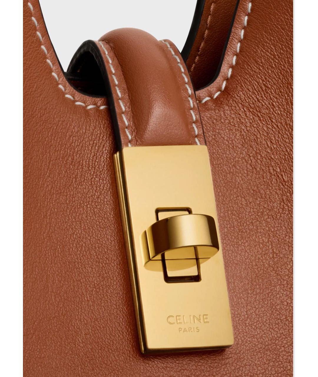 CELINE Коричневая кожаная сумка через плечо, фото 3