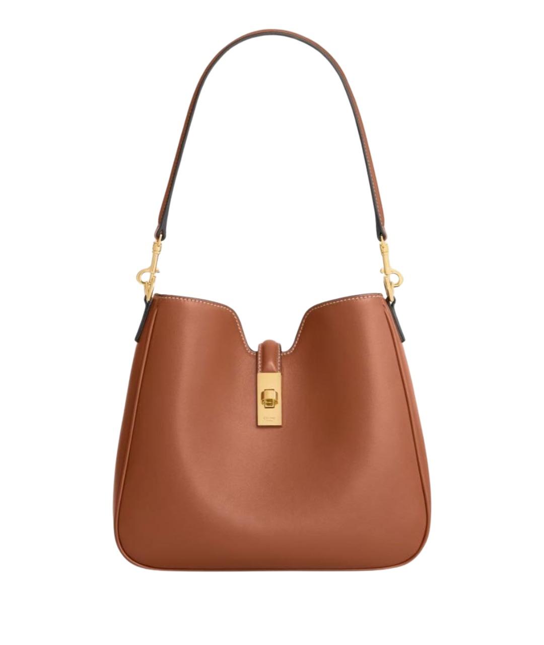 CELINE Коричневая кожаная сумка через плечо, фото 1