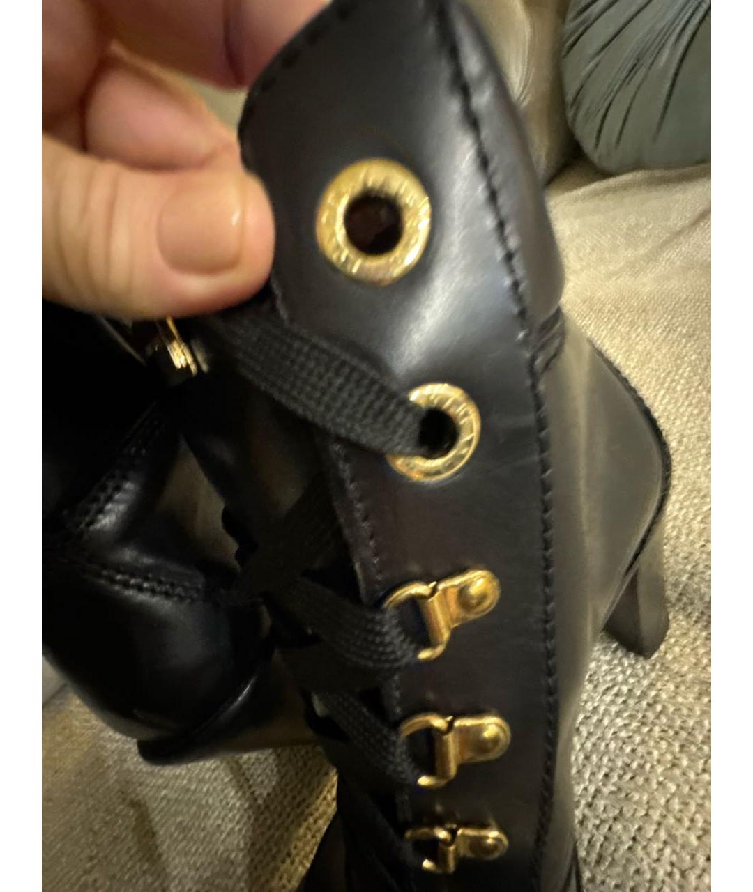 DOLCE&GABBANA Черные кожаные ботильоны, фото 6