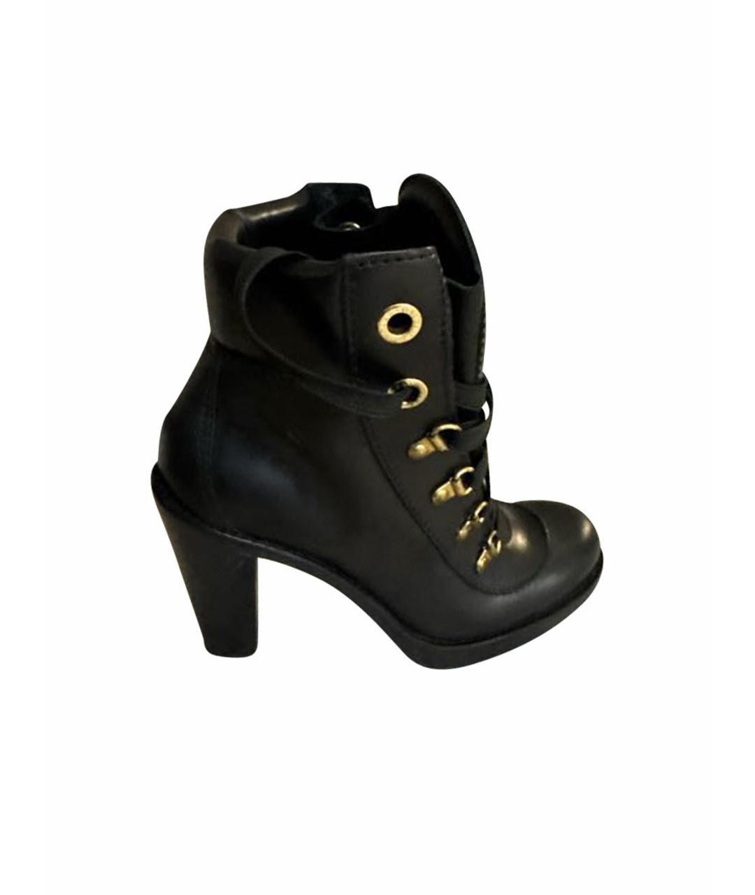 DOLCE&GABBANA Черные кожаные ботильоны, фото 1