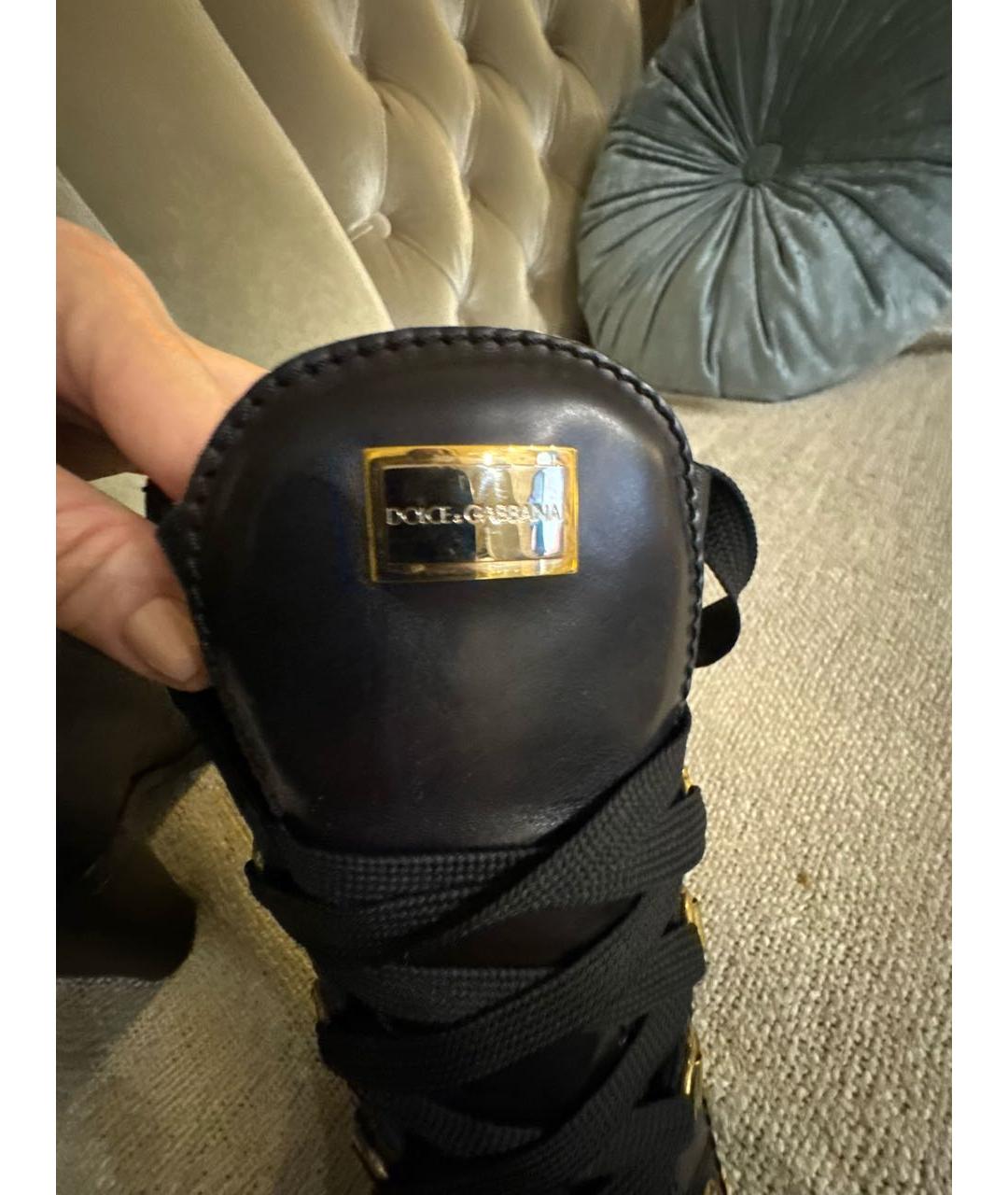 DOLCE&GABBANA Черные кожаные ботильоны, фото 5