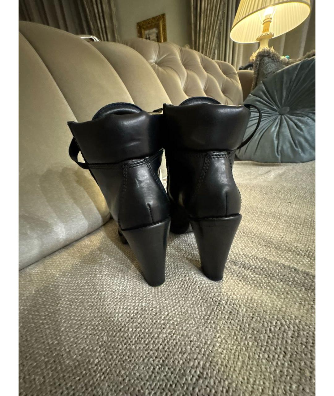 DOLCE&GABBANA Черные кожаные ботильоны, фото 4