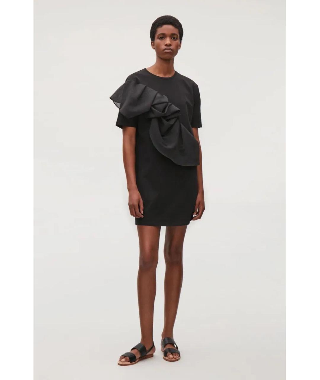 COS Черное хлопковое коктейльное платье, фото 2