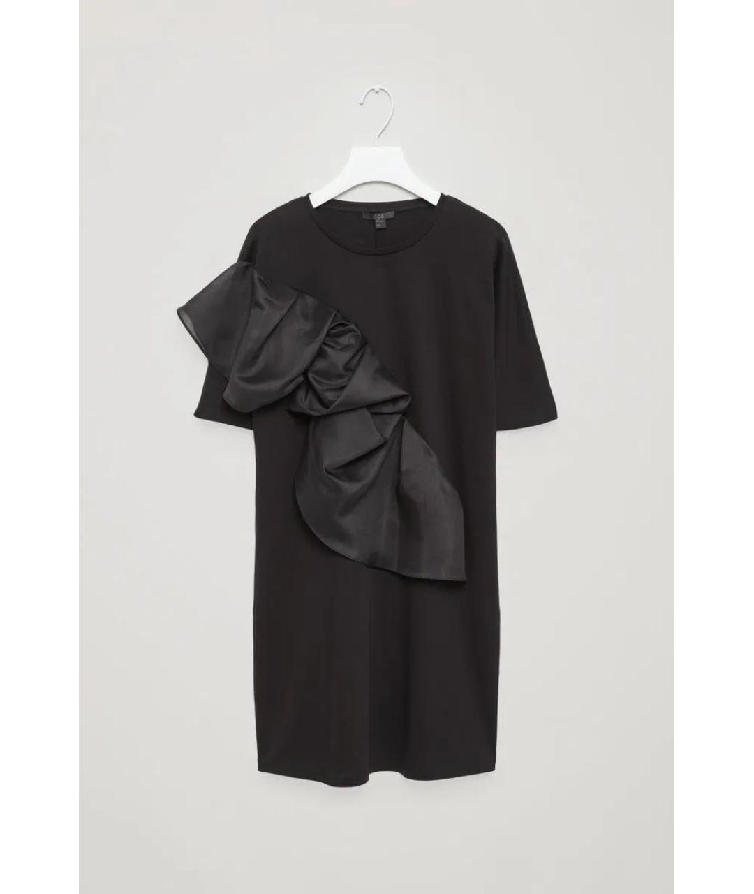 COS Черное хлопковое коктейльное платье, фото 8