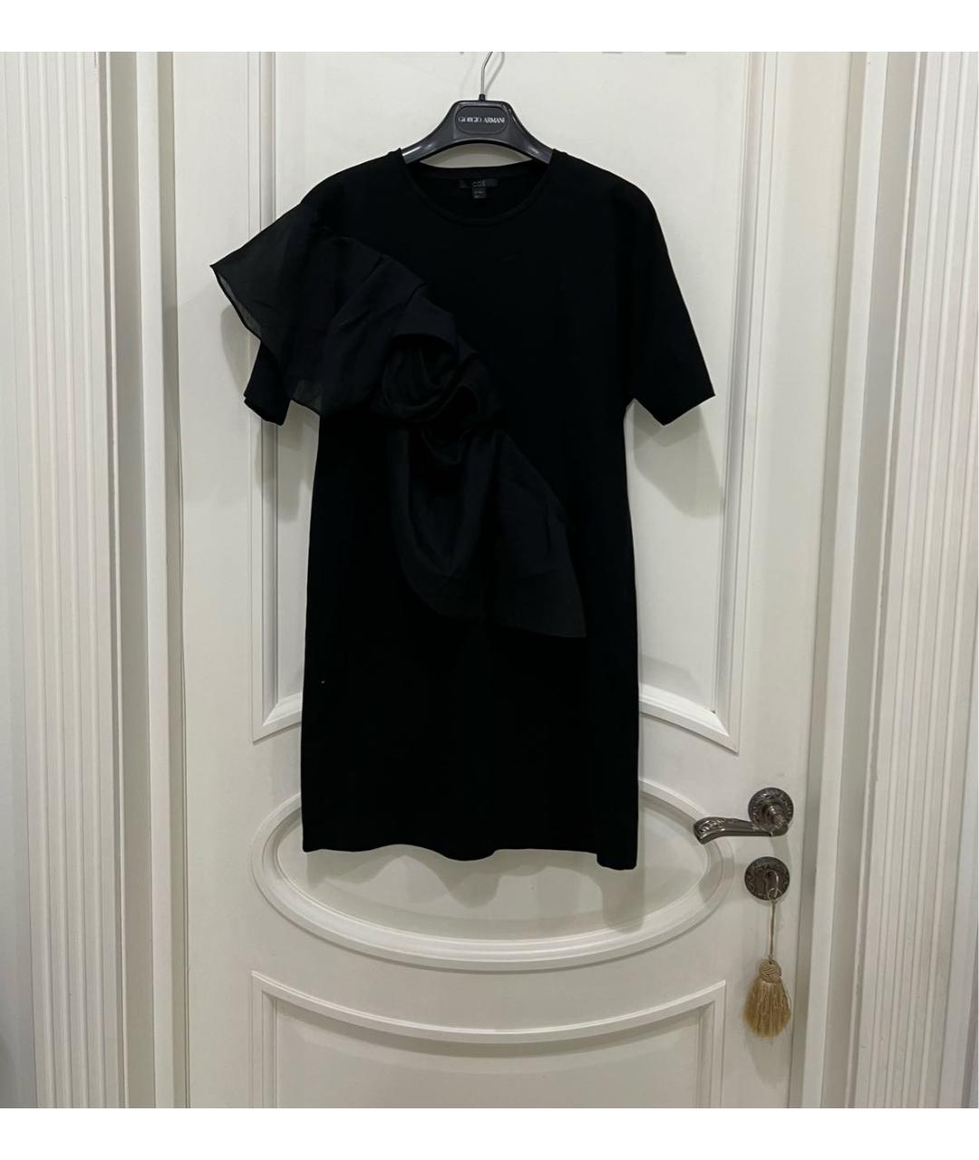 COS Черное хлопковое коктейльное платье, фото 4