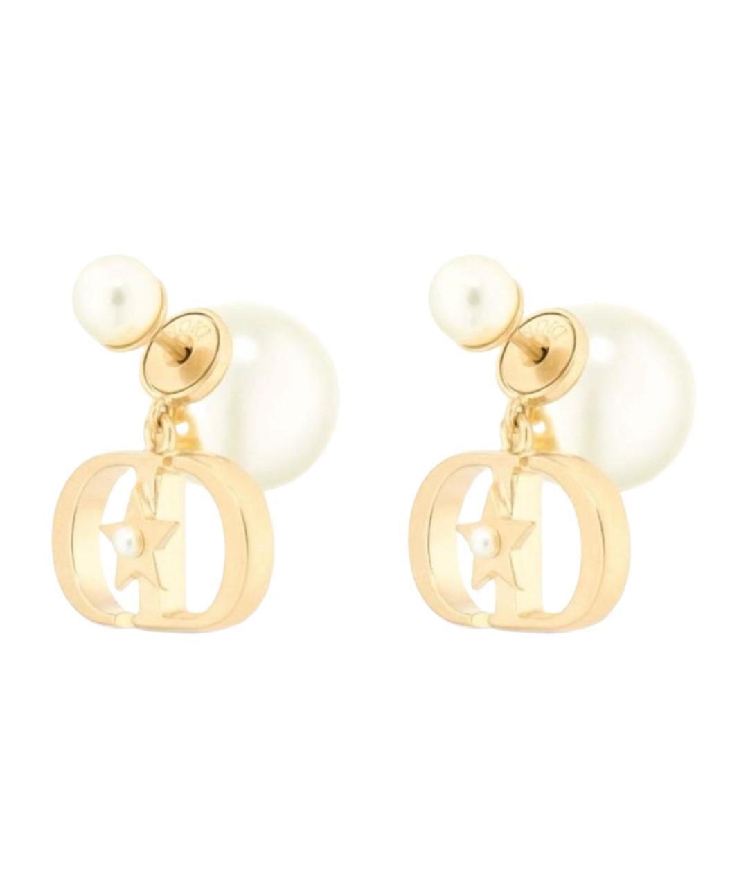 CHRISTIAN DIOR Золотые металлические серьги, фото 1