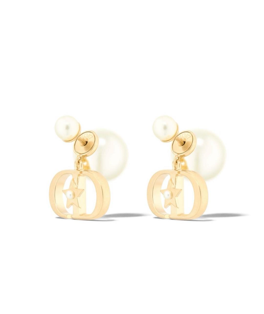 CHRISTIAN DIOR Золотые металлические серьги, фото 5