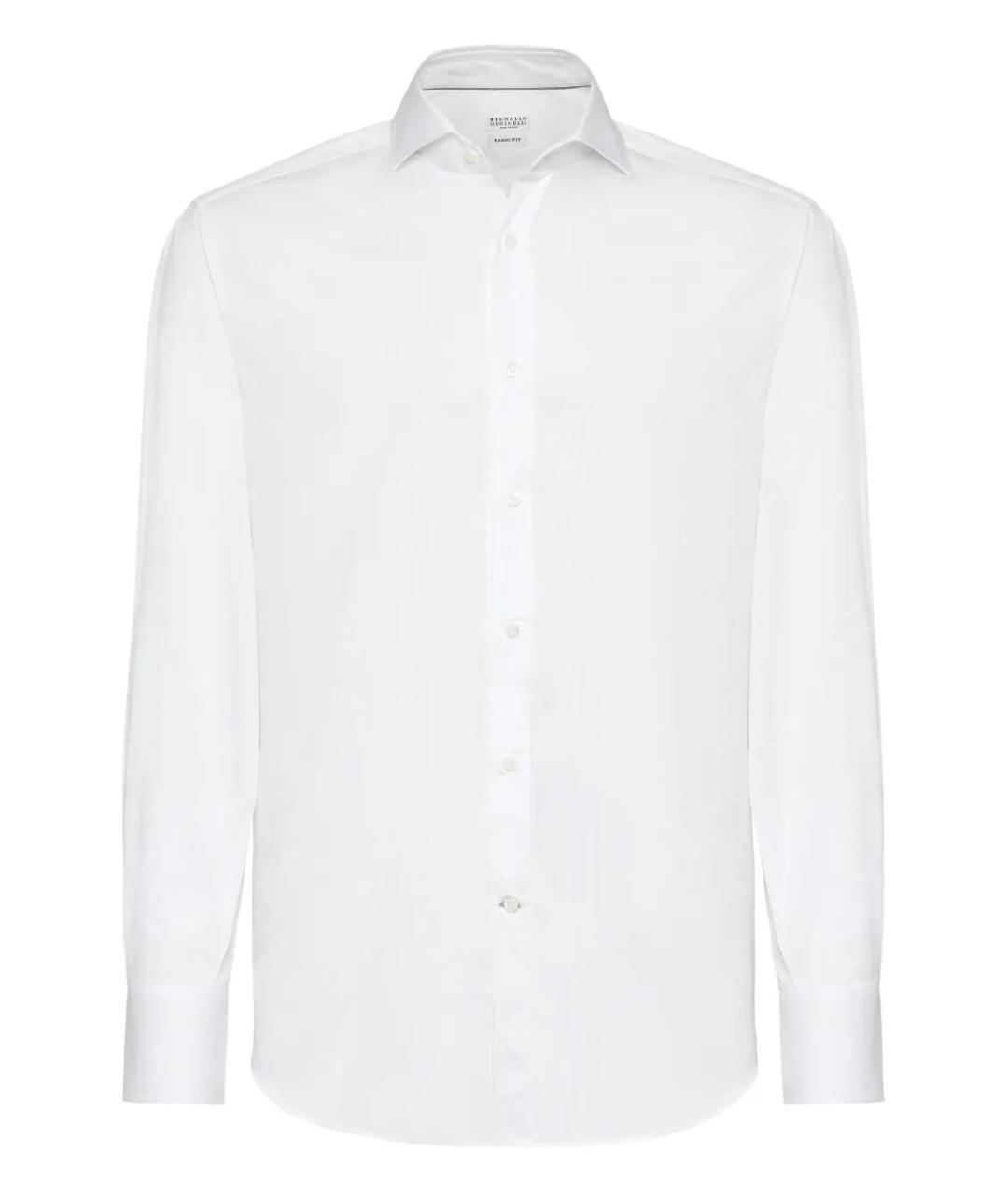 BRUNELLO CUCINELLI Белая хлопковая классическая рубашка, фото 1