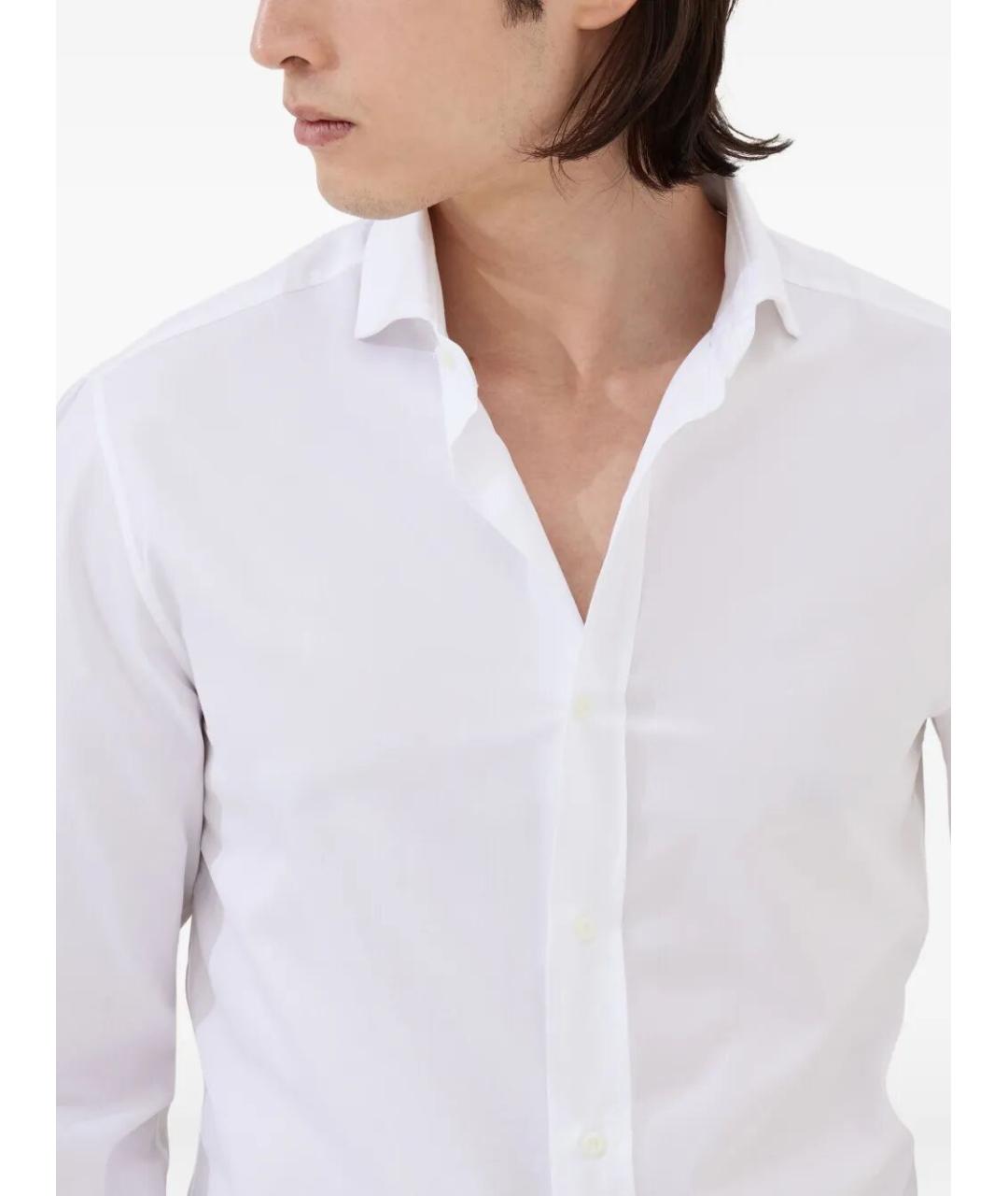 BRUNELLO CUCINELLI Белая хлопковая классическая рубашка, фото 4