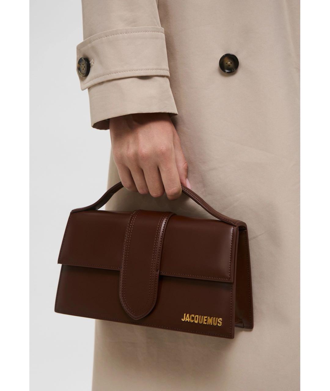 JACQUEMUS Коричневая кожаная сумка через плечо, фото 2
