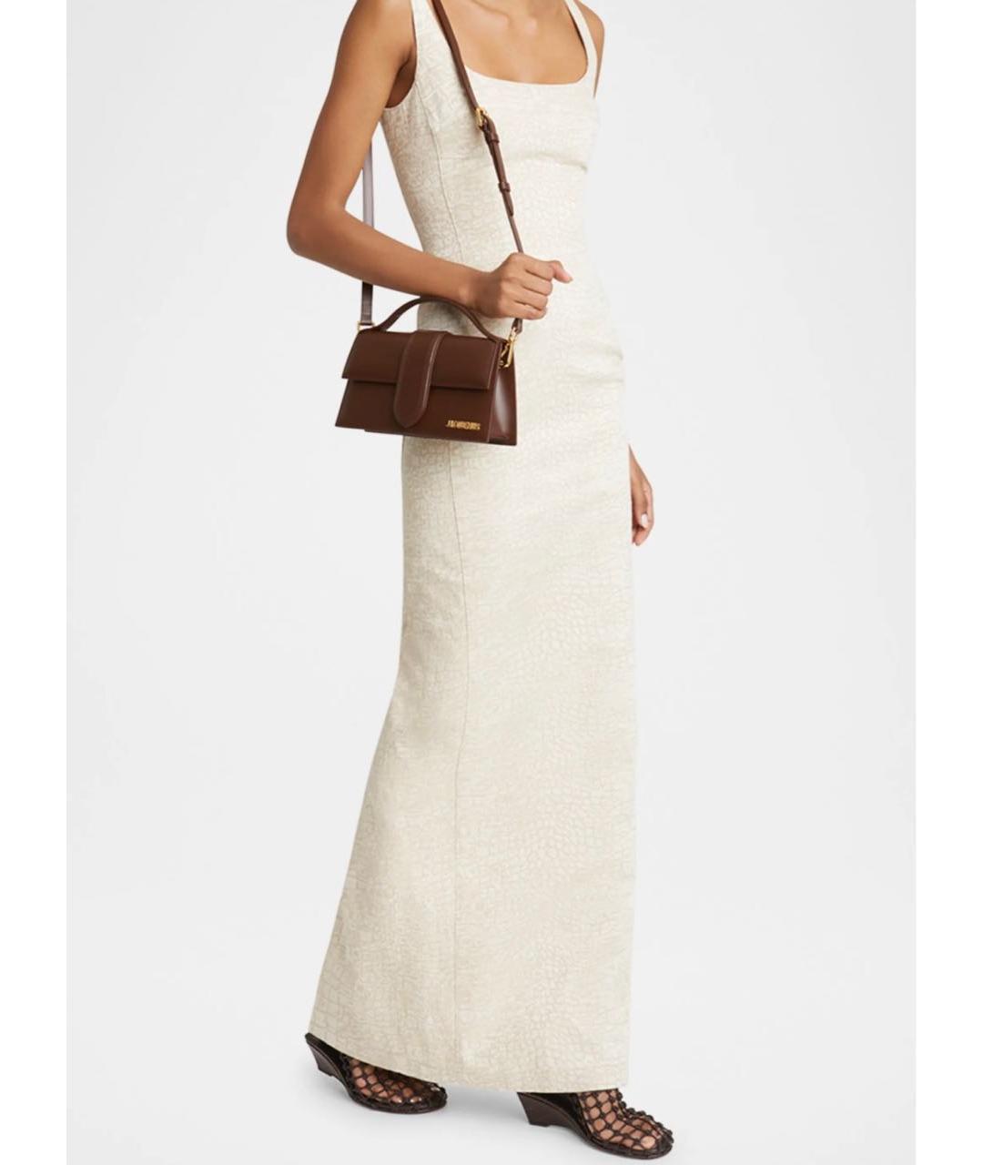 JACQUEMUS Коричневая кожаная сумка через плечо, фото 6