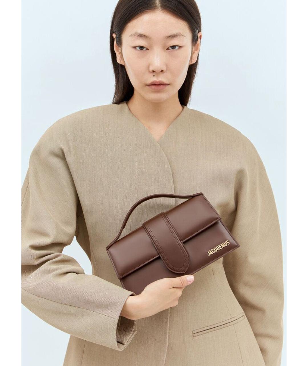 JACQUEMUS Коричневая кожаная сумка через плечо, фото 3