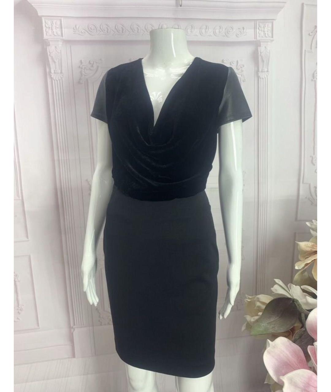JO NO FUI Черное бархатное коктейльное платье, фото 5