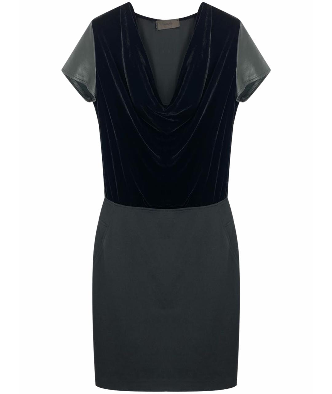 JO NO FUI Черное бархатное коктейльное платье, фото 1