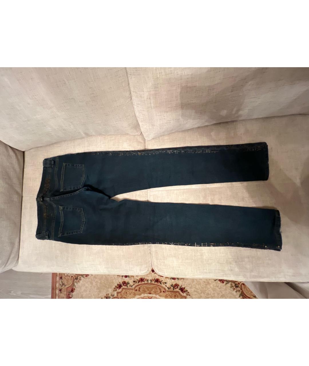 JOHN GALLIANO Темно-синие хлопко-эластановые прямые джинсы, фото 2