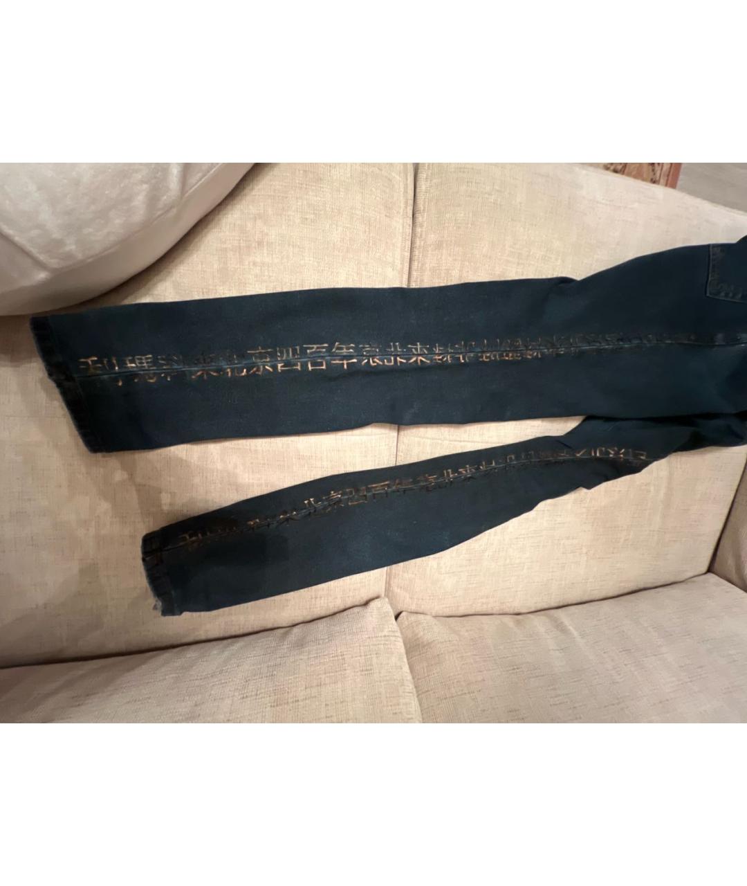 JOHN GALLIANO Темно-синие хлопко-эластановые прямые джинсы, фото 5