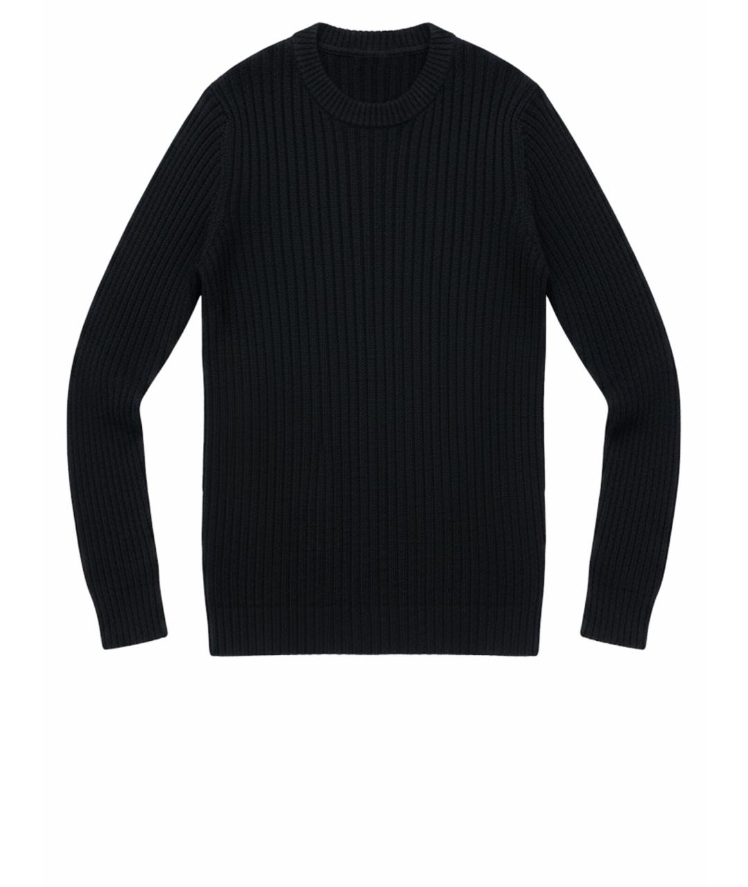 HELMUT LANG Черный шерстяной джемпер / свитер, фото 1