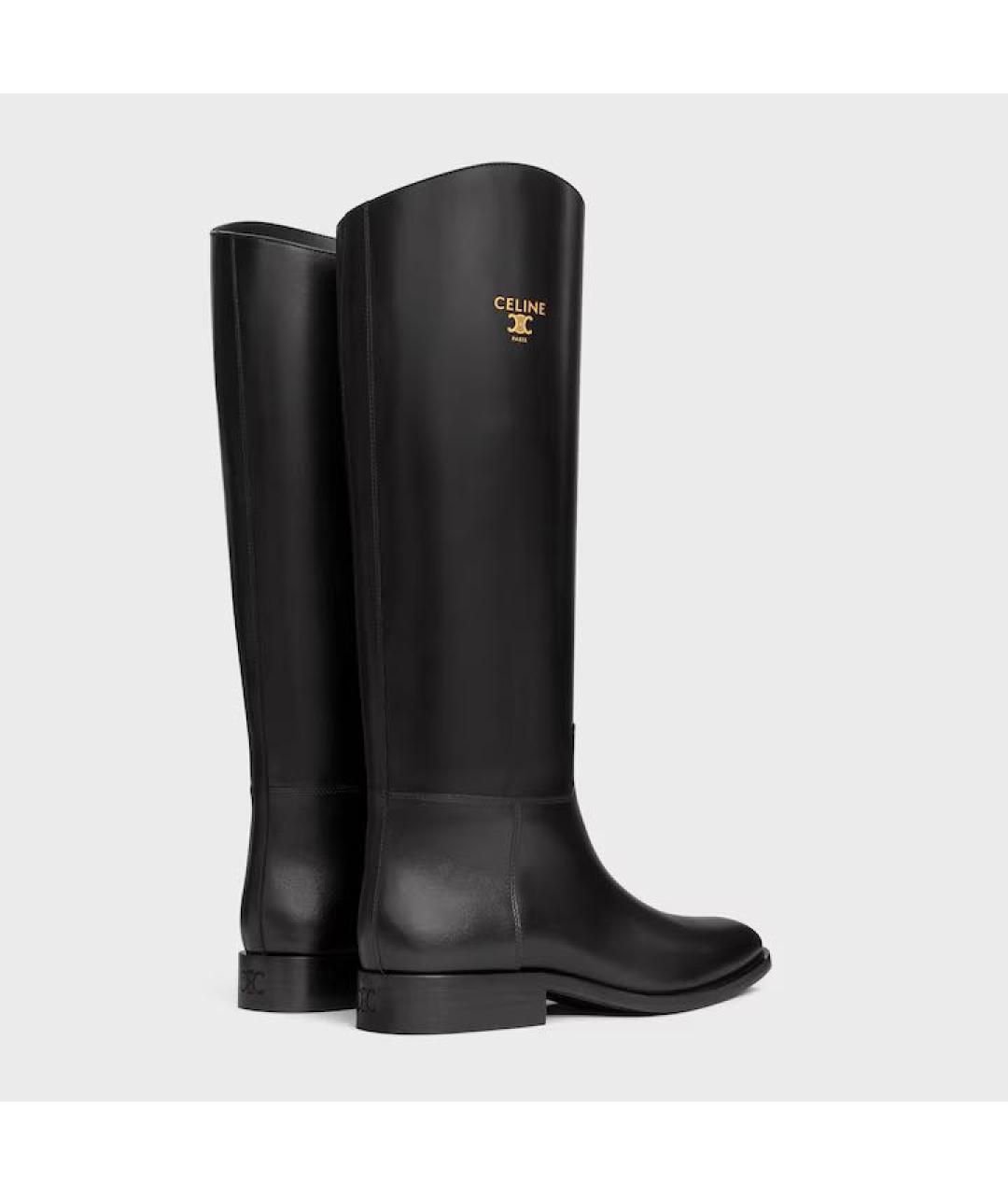 CELINE Черные кожаные сапоги, фото 2