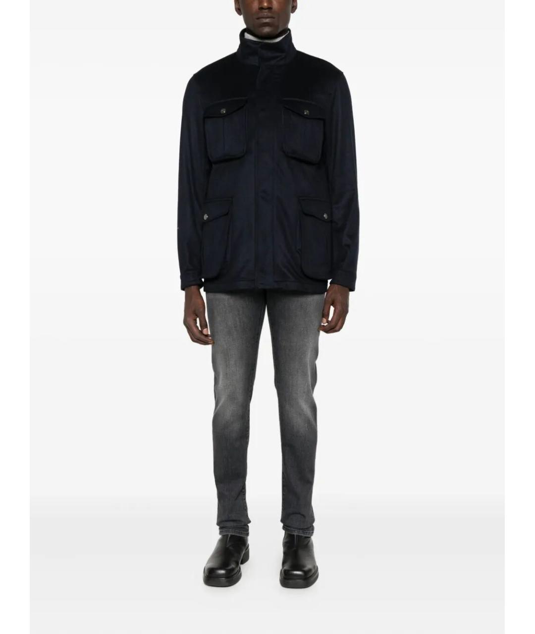 SARTORIO NAPOLI Темно-синяя кашемировая куртка, фото 2