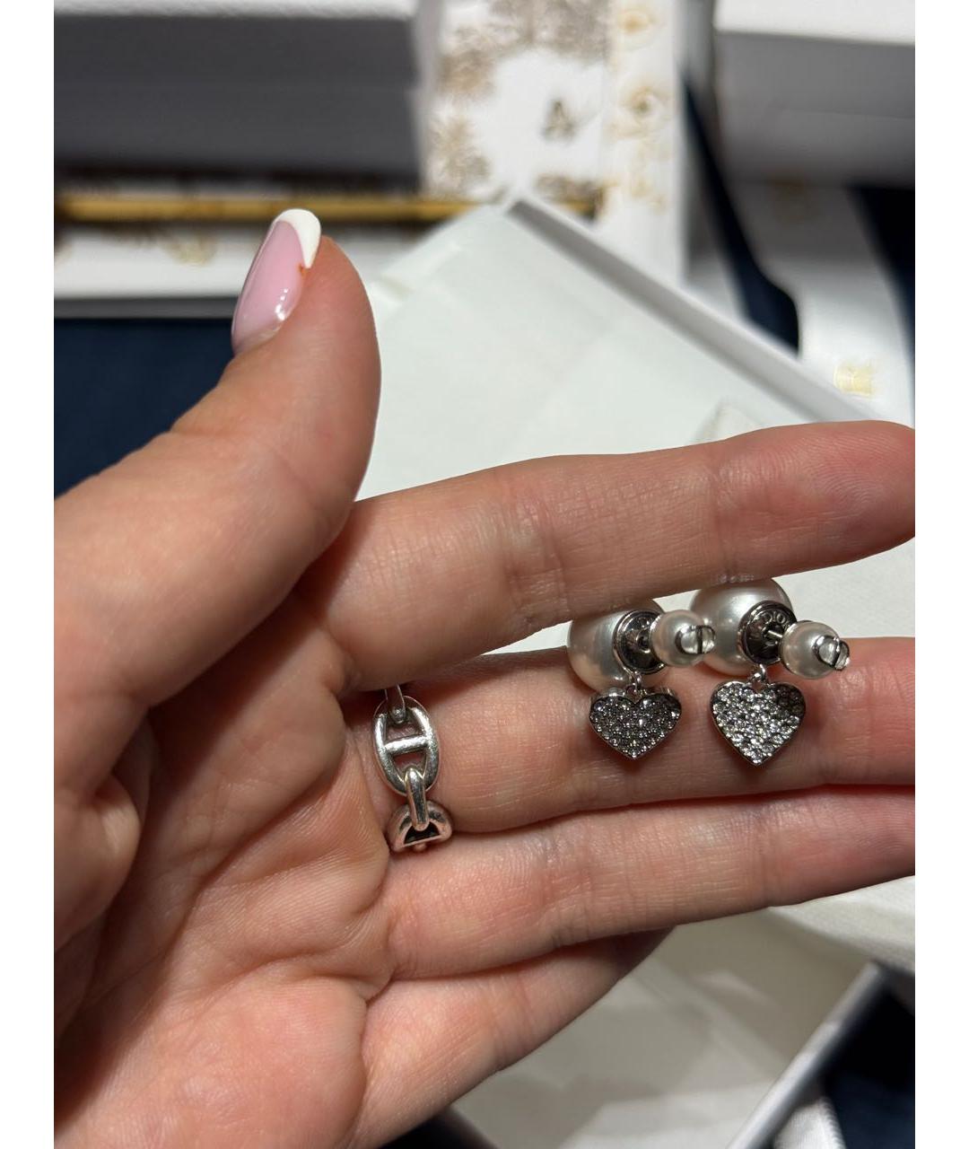 CHRISTIAN DIOR Серебряные металлические серьги, фото 6