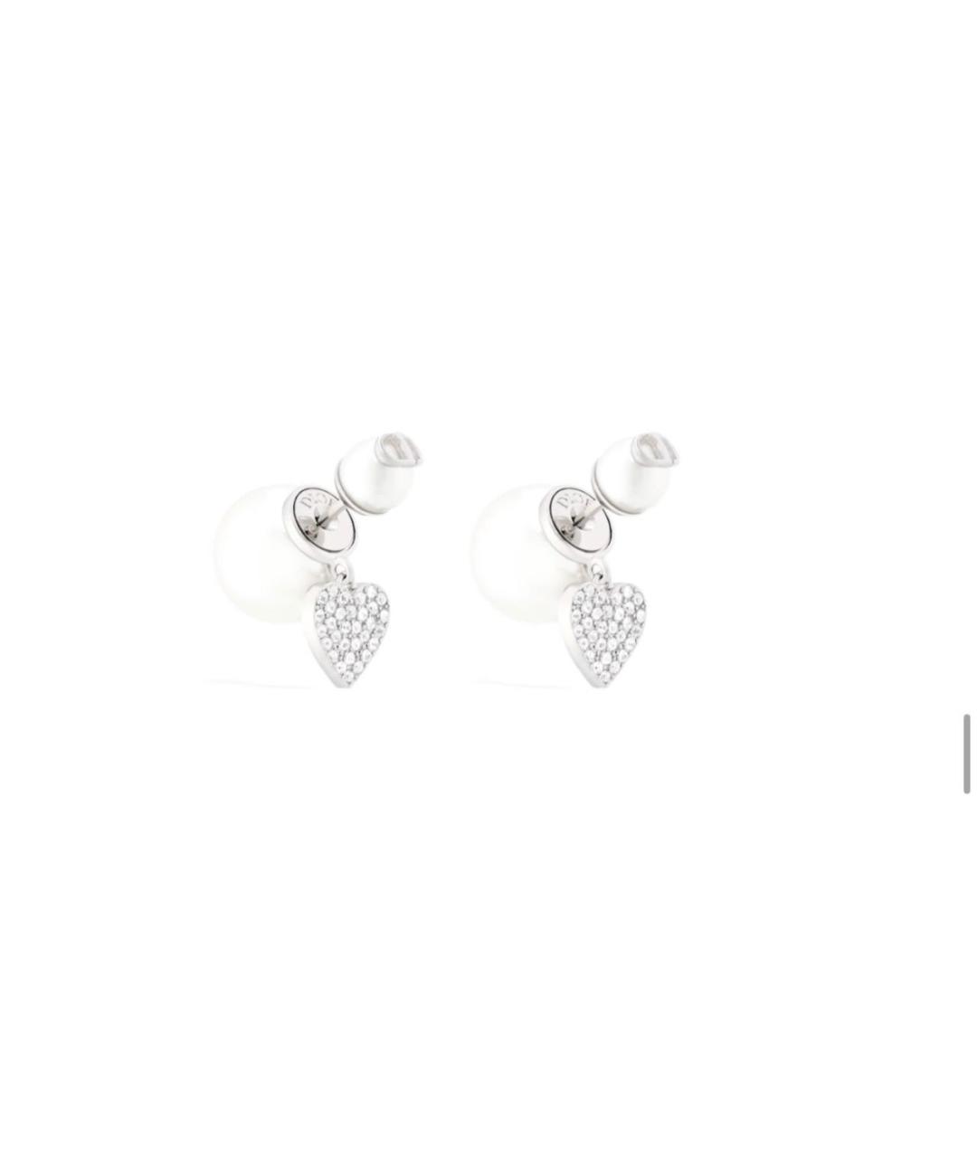 CHRISTIAN DIOR Серебряные металлические серьги, фото 1