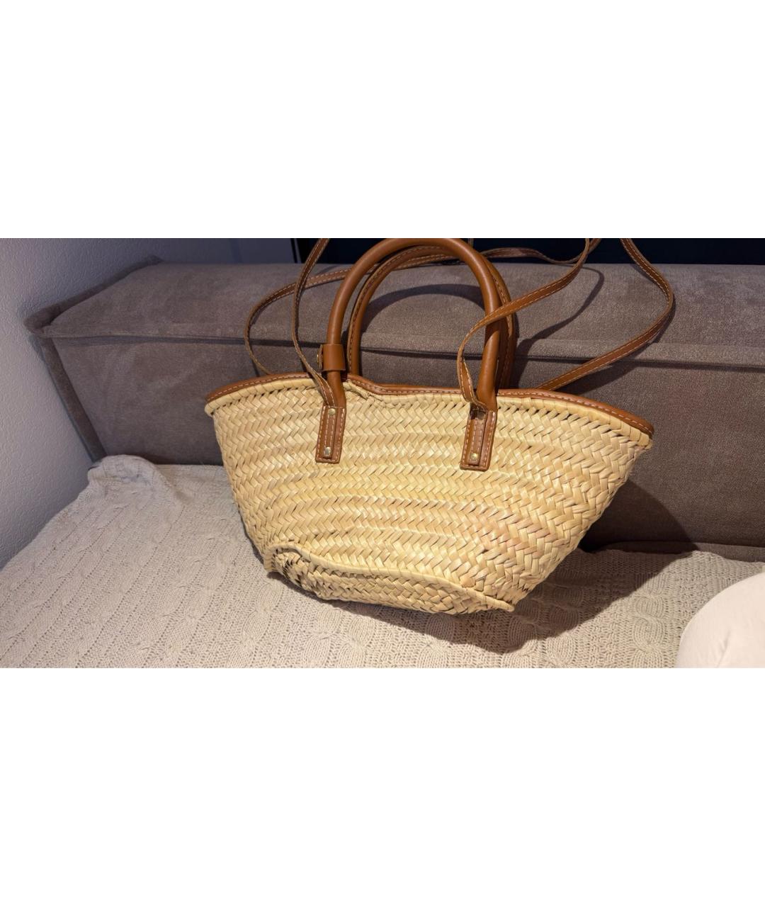 JACQUEMUS Бежевая пелетеная пляжная сумка, фото 2