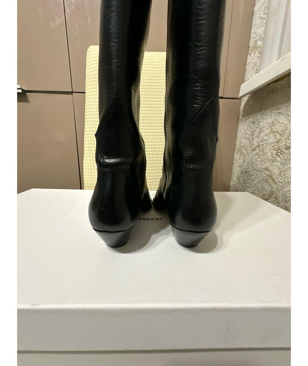 ISABEL MARANT Черные кожаные сапоги, фото 4