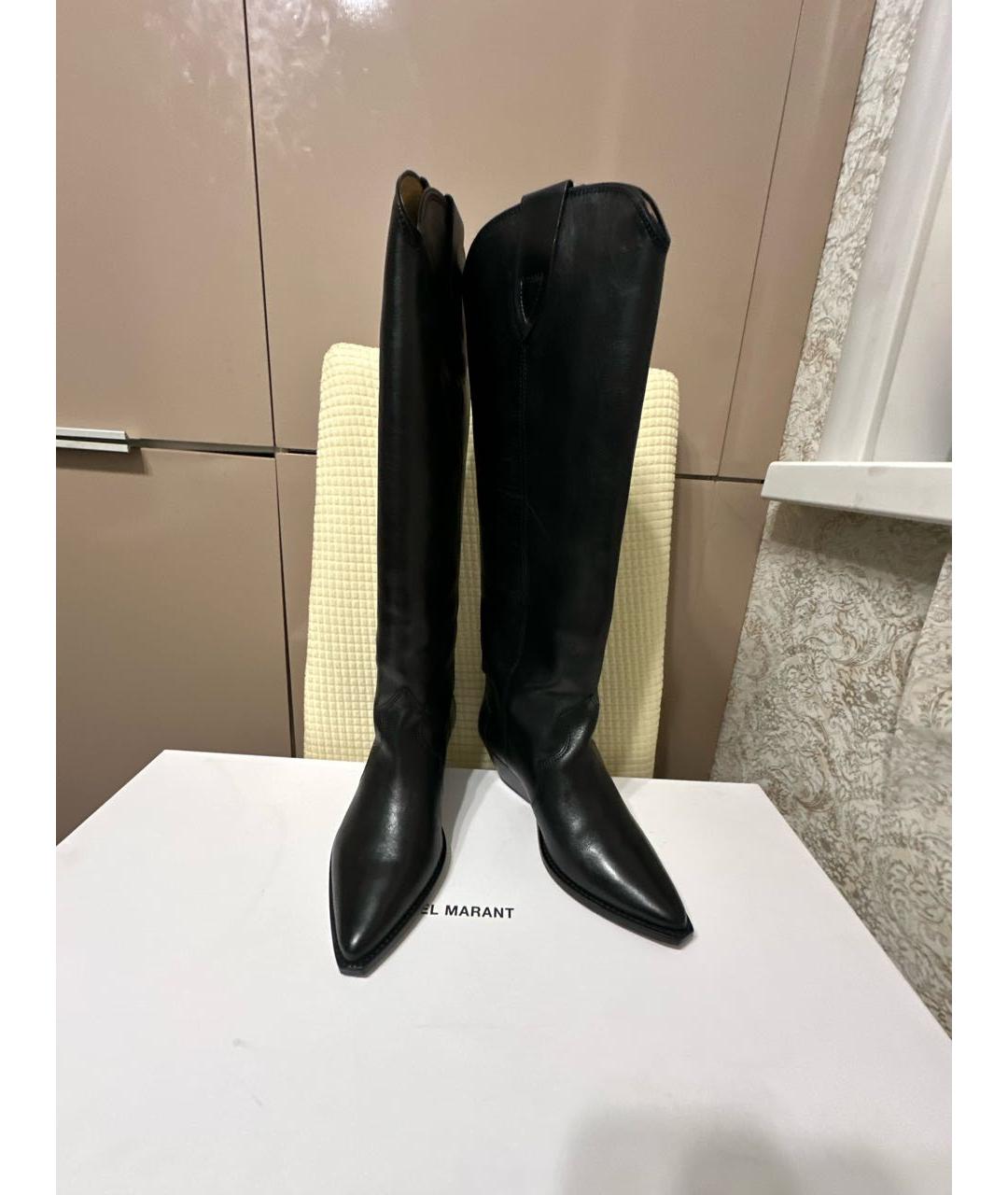 ISABEL MARANT Черные кожаные сапоги, фото 5
