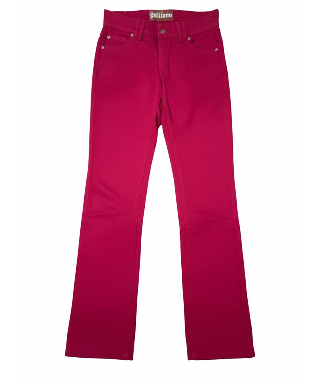 JOHN GALLIANO Бордовые хлопко-эластановые прямые джинсы, фото 9