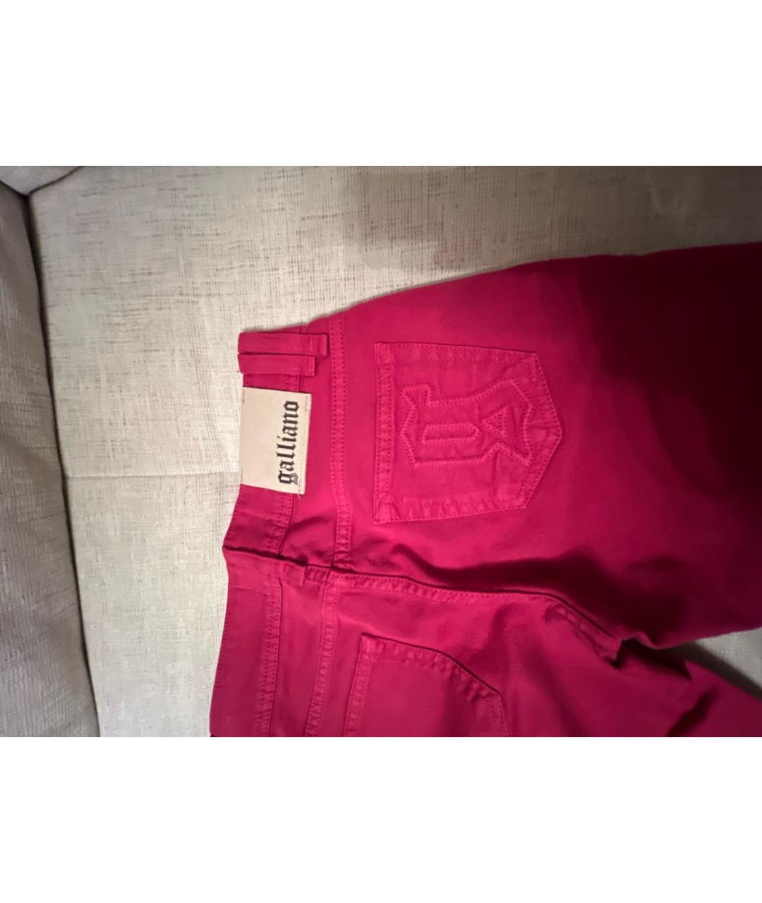 JOHN GALLIANO Бордовые хлопко-эластановые прямые джинсы, фото 4