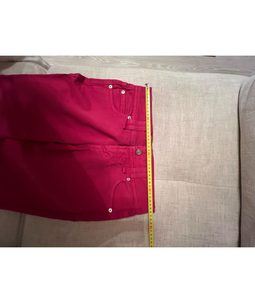 JOHN GALLIANO Бордовые хлопко-эластановые прямые джинсы, фото 7