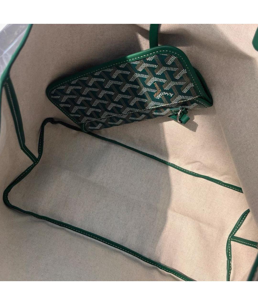 GOYARD Зеленая сумка тоут, фото 4