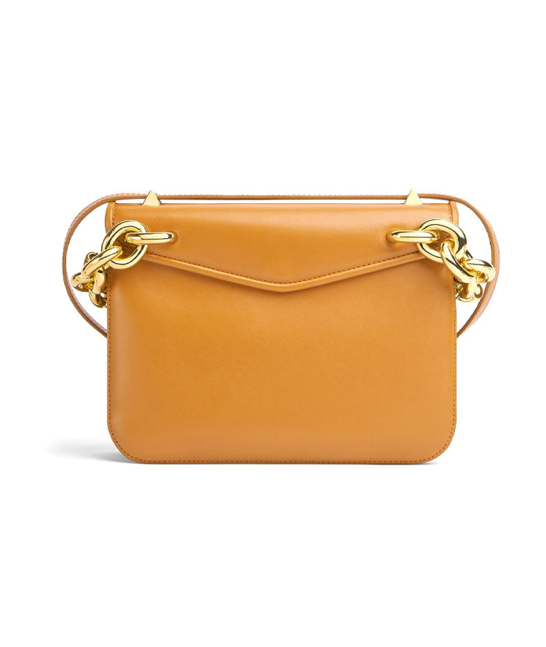 BOTTEGA VENETA Горчичная кожаная сумка через плечо, фото 3