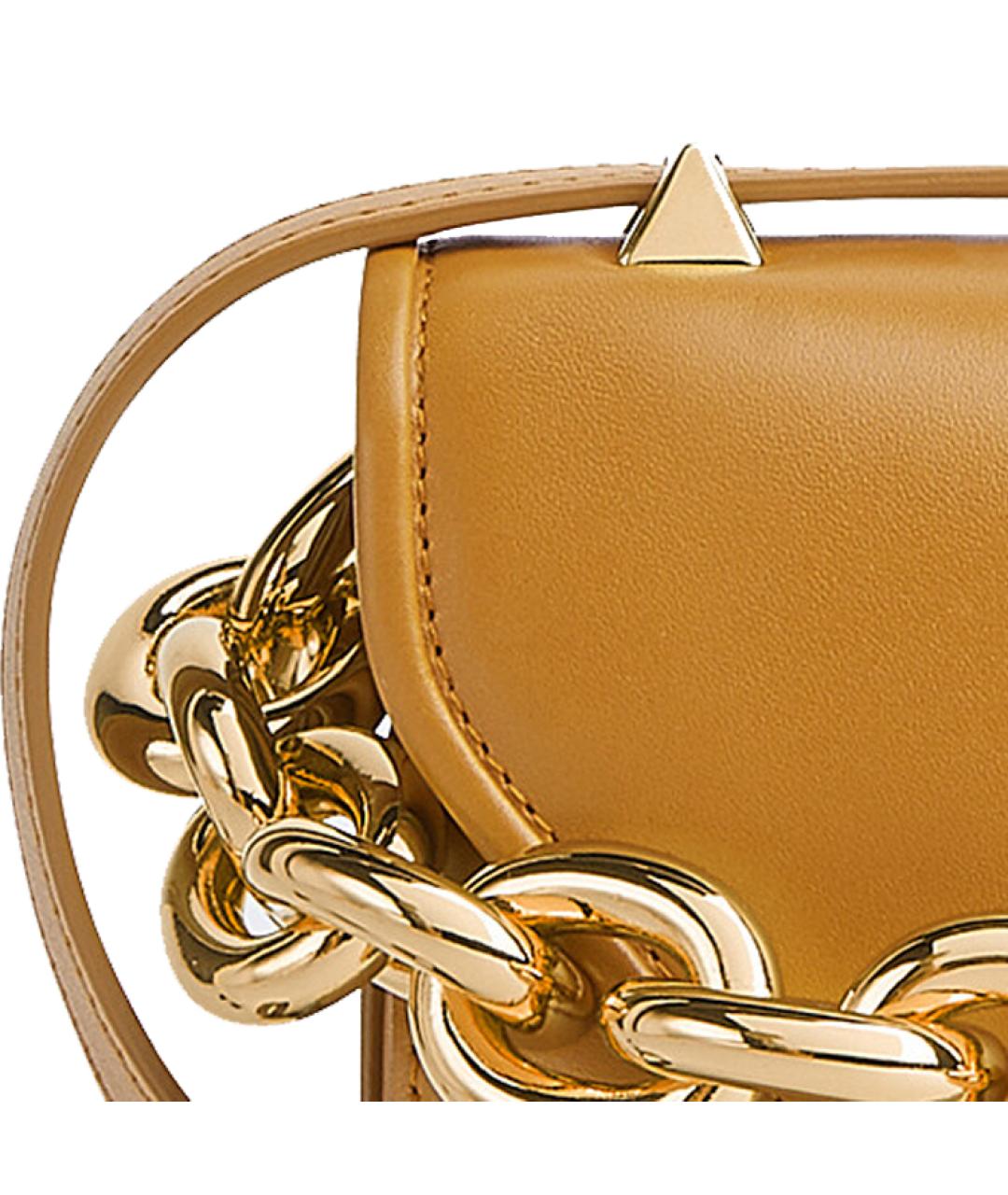 BOTTEGA VENETA Горчичная кожаная сумка через плечо, фото 5