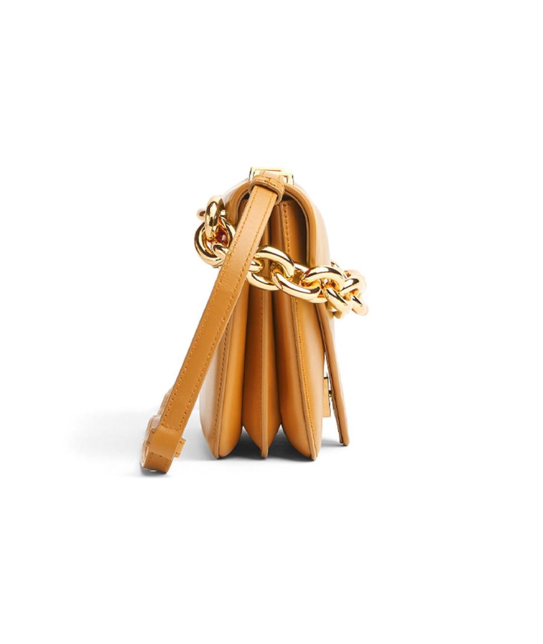 BOTTEGA VENETA Горчичная кожаная сумка через плечо, фото 2