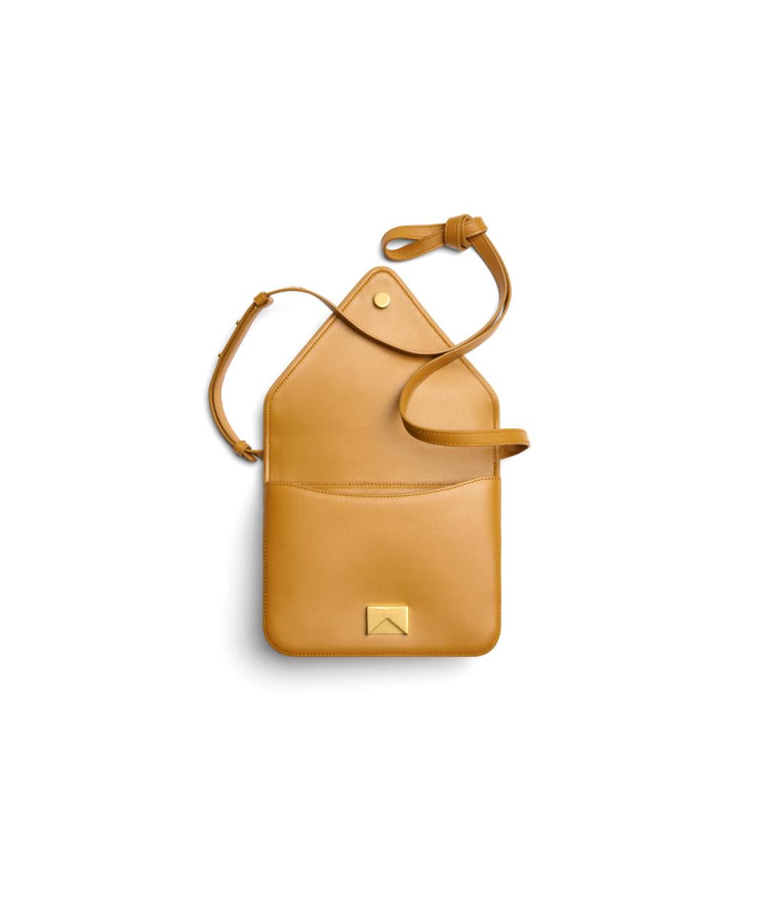 BOTTEGA VENETA Горчичная кожаная сумка через плечо, фото 4