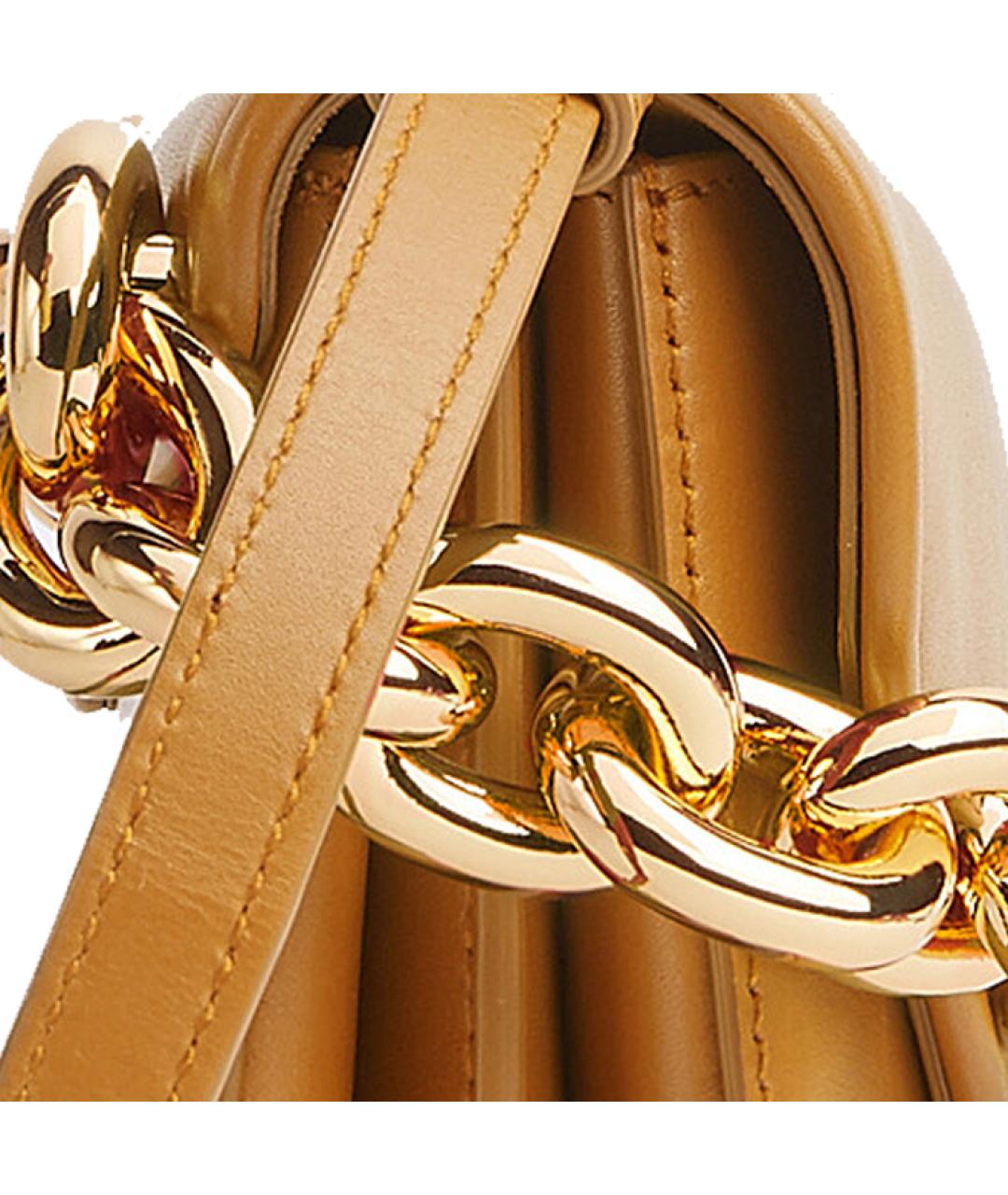 BOTTEGA VENETA Горчичная кожаная сумка через плечо, фото 6