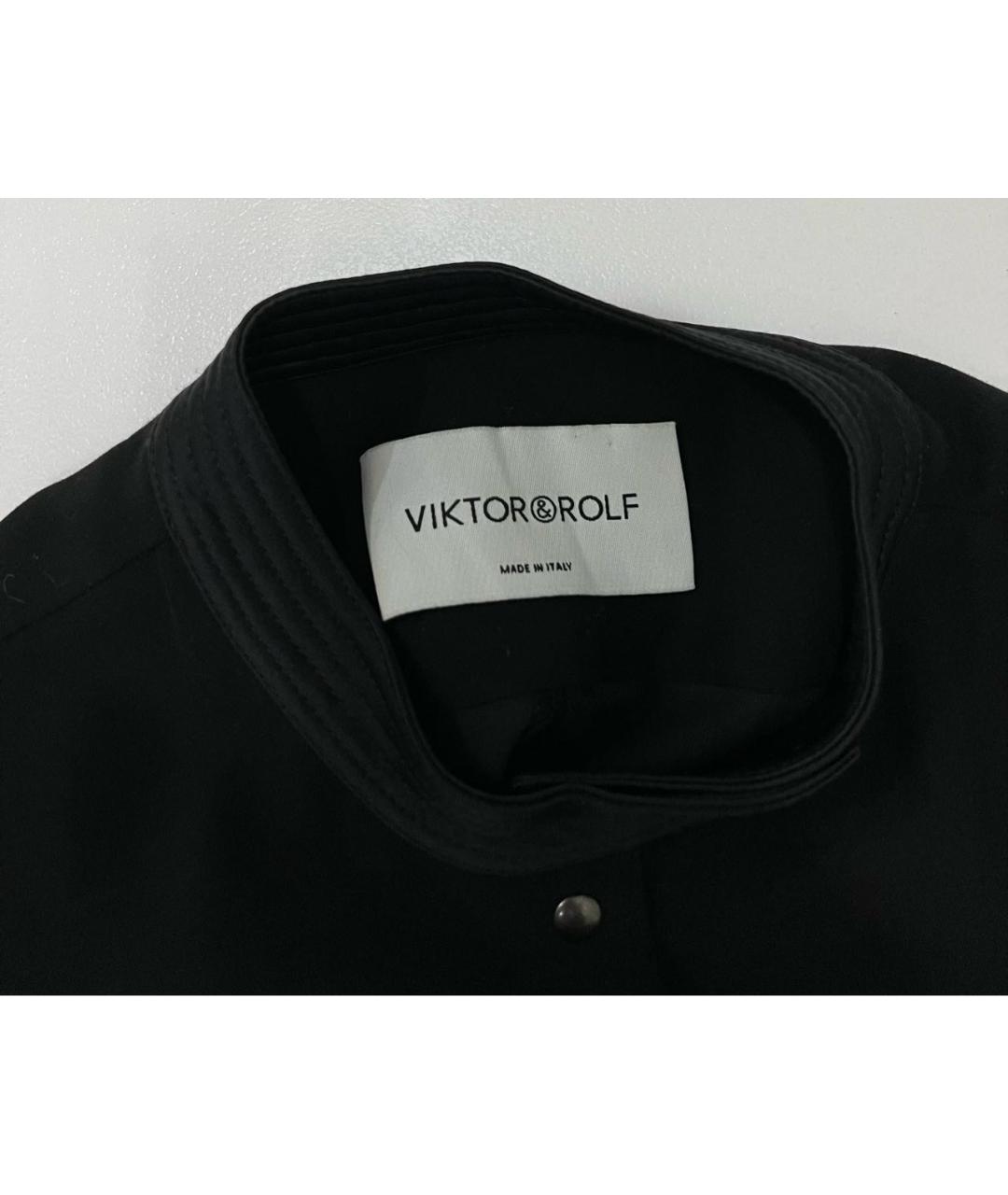 VICTOR AND ROLF Черное полиэстеровое повседневное платье, фото 6