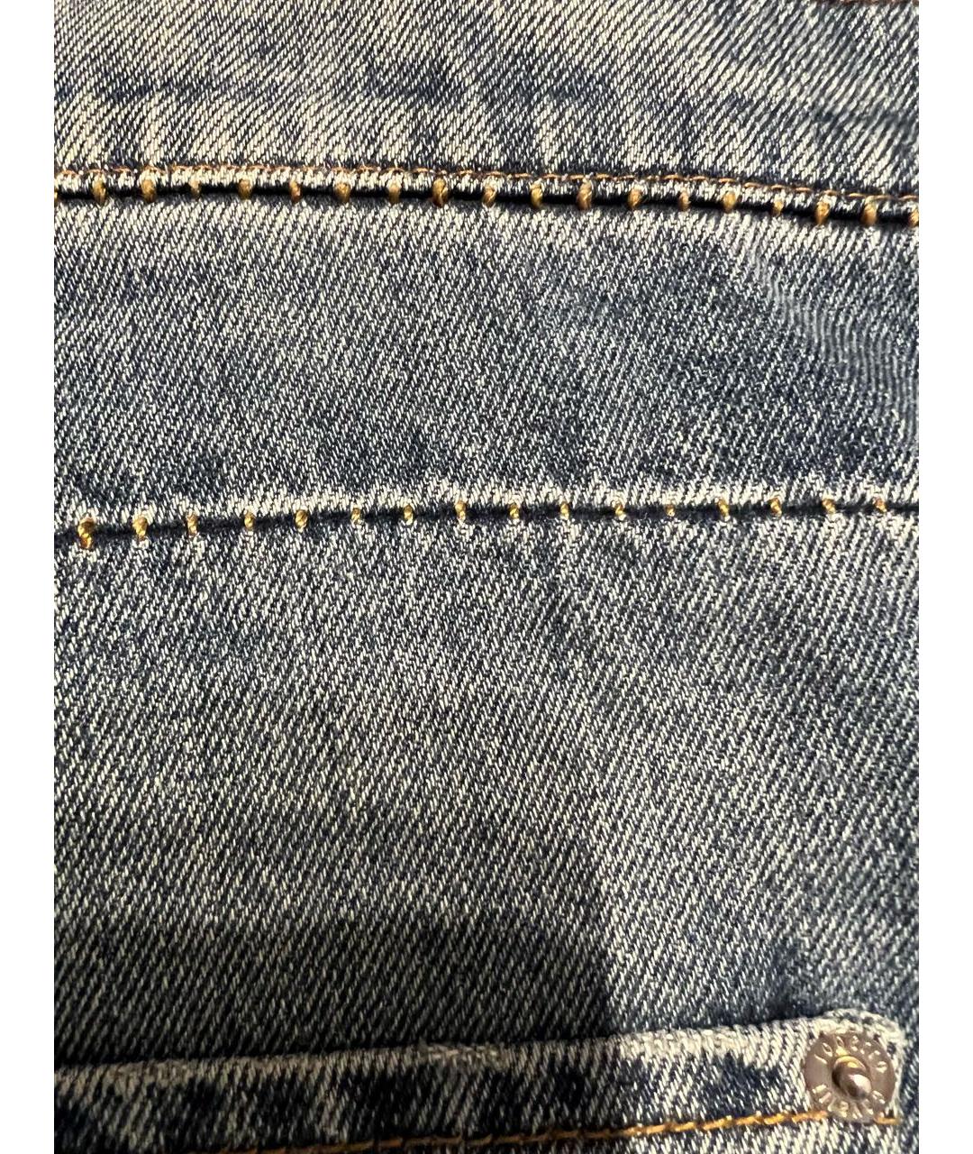 ROBERTO CAVALLI Синие хлопковые прямые джинсы, фото 7