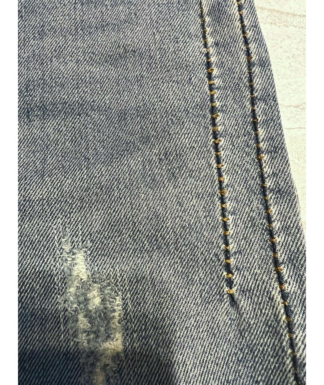 ROBERTO CAVALLI Синие хлопковые прямые джинсы, фото 5